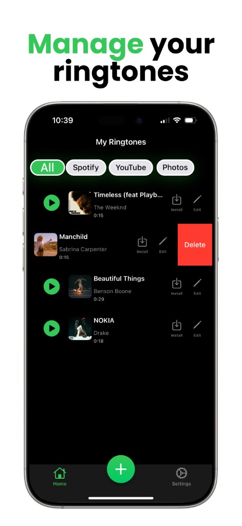 iRingtone - Manage your custom ringtone library