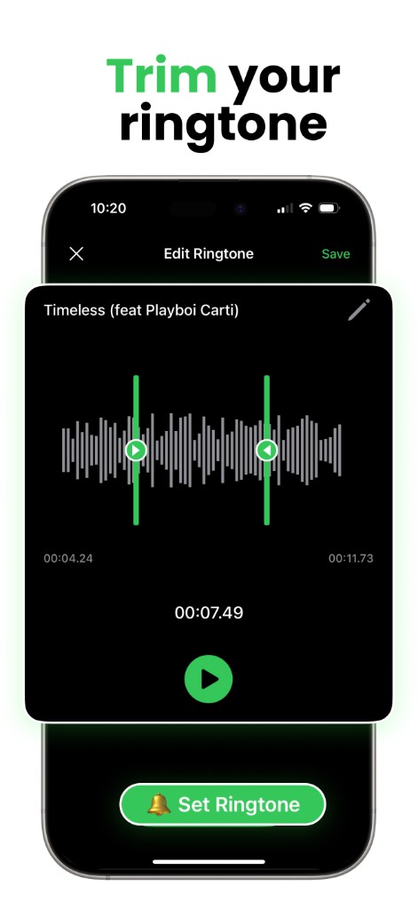 iRingtone - Trim your ringtone to the perfect section