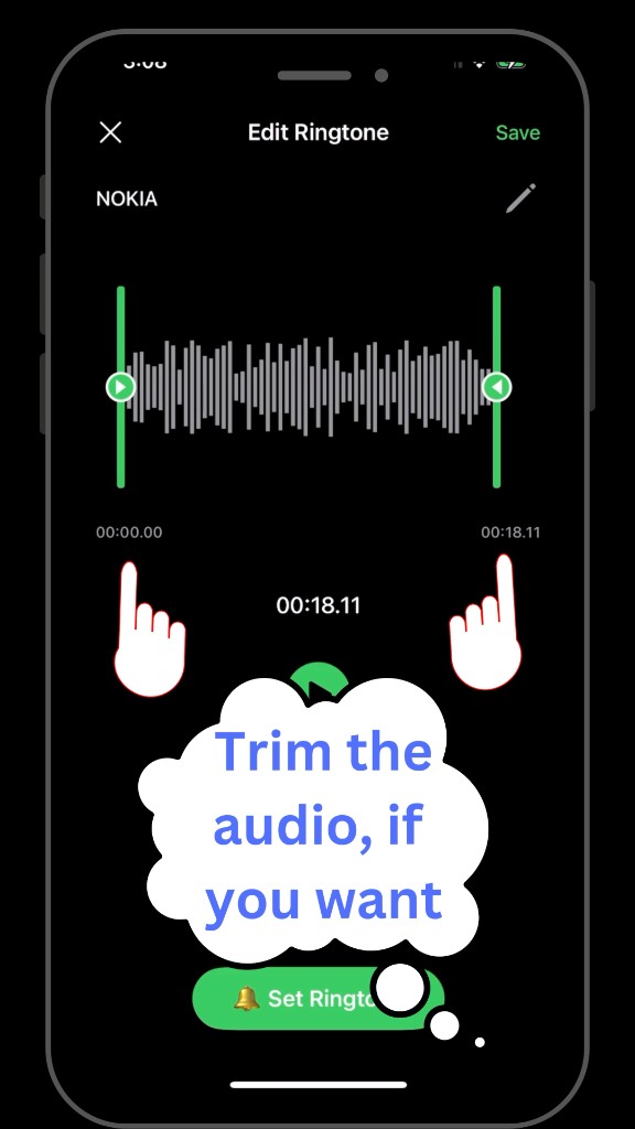 iRingtone audio trimming editor